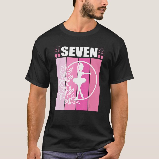 Camiseta Eu sou 7 de sete anos de bailarina balé (Frente)