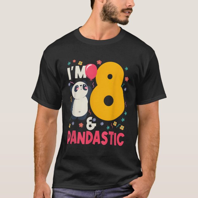 Camiseta Eu Sou 8 Pandástico Panda Py Celebração 8 (Frente)