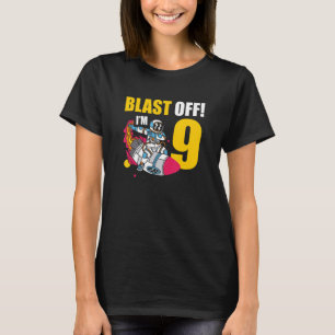 Camiseta Eu sou 9 Astronauta Planeta Espacial Feliz Anivers