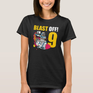 Camiseta Eu sou 9 Astronauta Planeta Espacial Feliz Anivers