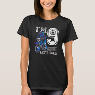 Camiseta Eu sou 9 Vamos Roll 9º aniversário da motocross