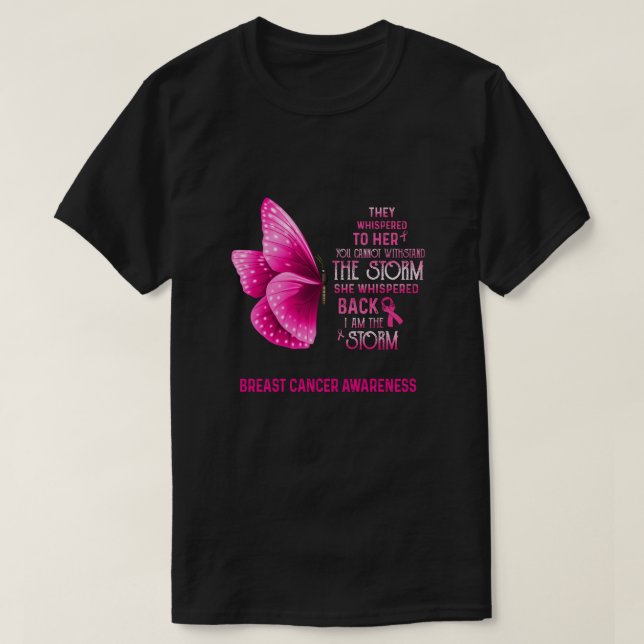 Camiseta Eu Sou A Borboleta Da Consciência Do Cancer De Tem (Frente do Design)