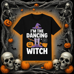 Camiseta Eu sou a bruxa dançante   Diversão de Festas de Ha