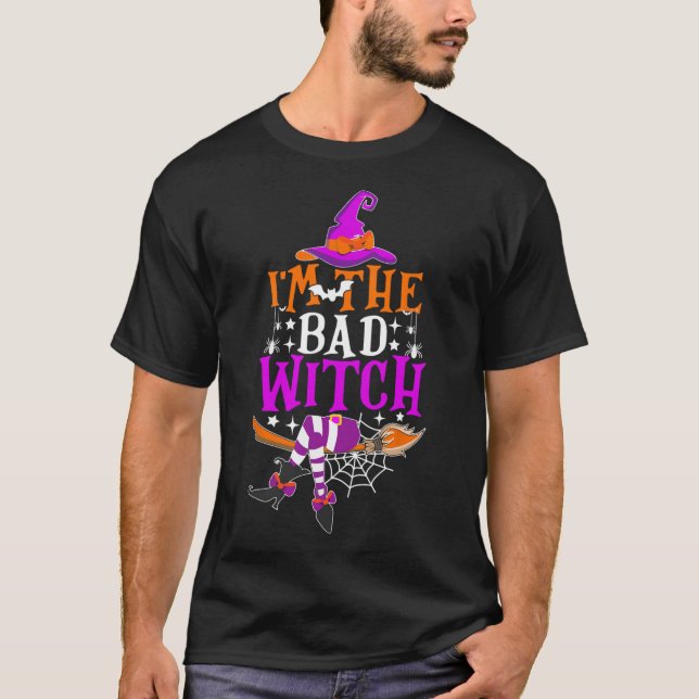 Camiseta Eu sou a bruxa má fantasia de Halloween (Frente)