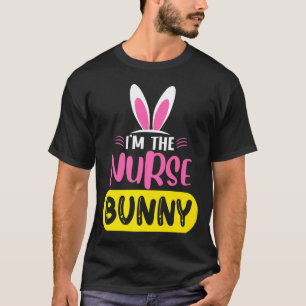 Camiseta Eu Sou A Enfermeira Bunny Orelhas De Coelho Ovo Pá