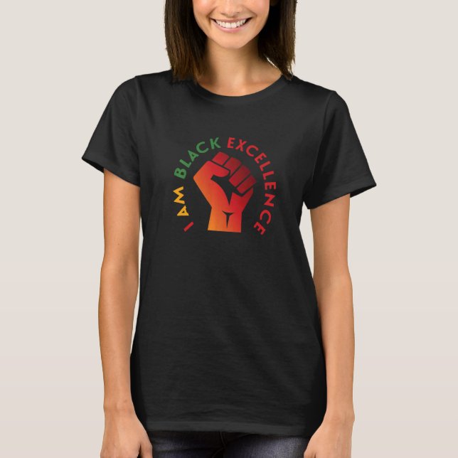 Camiseta Eu sou a excelência negra História negra mês (Frente)