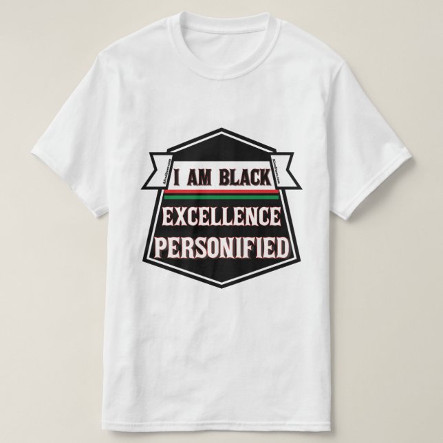 Camiseta Eu Sou A Excelência Preta Personalizada (Frente do Design)