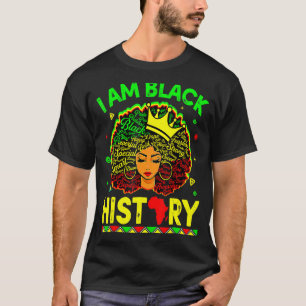Camiseta Eu Sou A Forte Rainha Africana Raparigas História 
