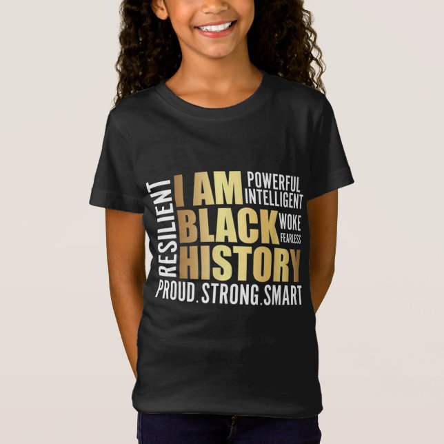 Camiseta Eu sou a História Negra, a Diversidade Melanina (Frente)