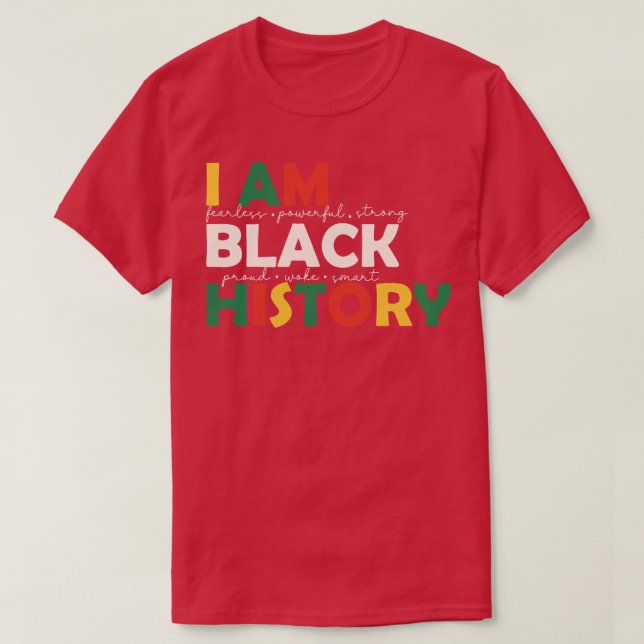 Camiseta Eu sou a História Negra BLM História Negra Mês Pre (Frente do Design)