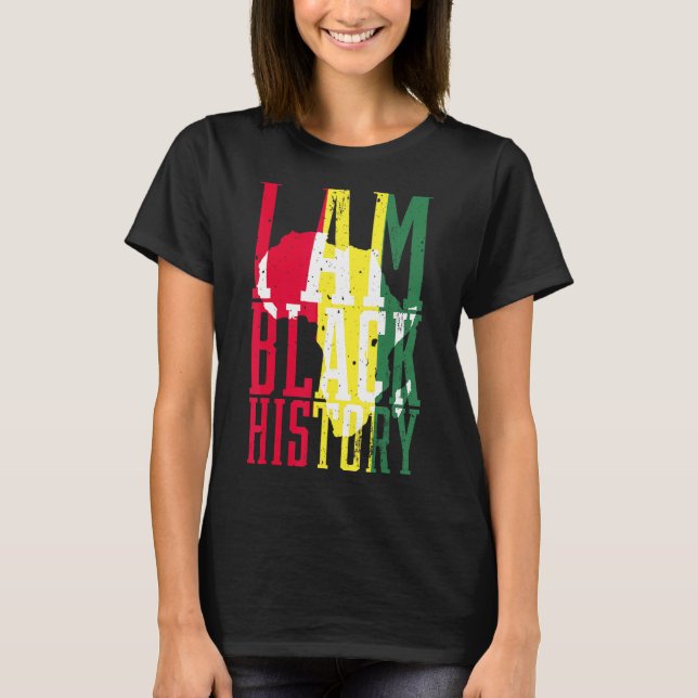 Camiseta Eu sou a História Negra Empoderamento de Bandeiras (Frente)