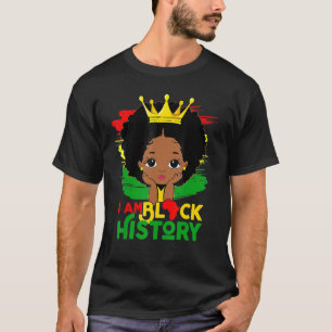 Camiseta Eu sou a História Negra Mês Crianças Meninas Rainh