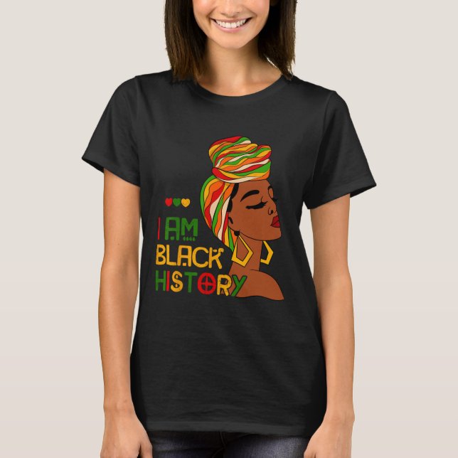 Camiseta Eu sou a História Negra Mês da Junta Americana Afr (Frente)