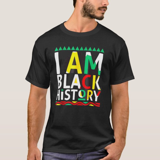 Camiseta Eu Sou a História Negra Mês do Orgulho Africano (Frente)