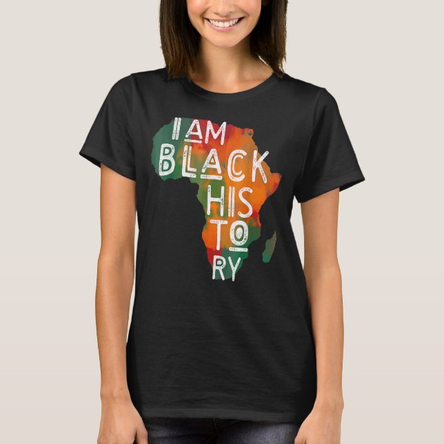 Camiseta Eu Sou a História Negra Mês do Orgulho Africano (Frente)