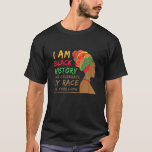 Camiseta Eu Sou a História Negra Mês do Orgulho Africano-