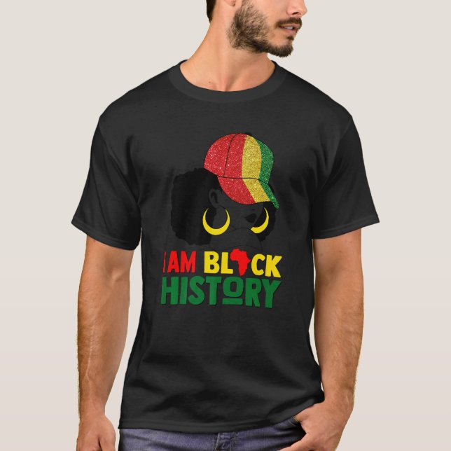Camiseta Eu Sou a História Negra Mês do Orgulho Melanino Gi (Frente)