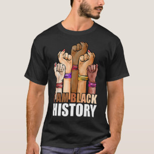 Camiseta Eu sou a História Negra Mês Levantamento Mão Améri