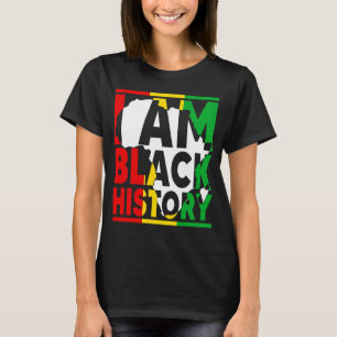 Camiseta Eu sou a História Negra Mês Negro Africano America