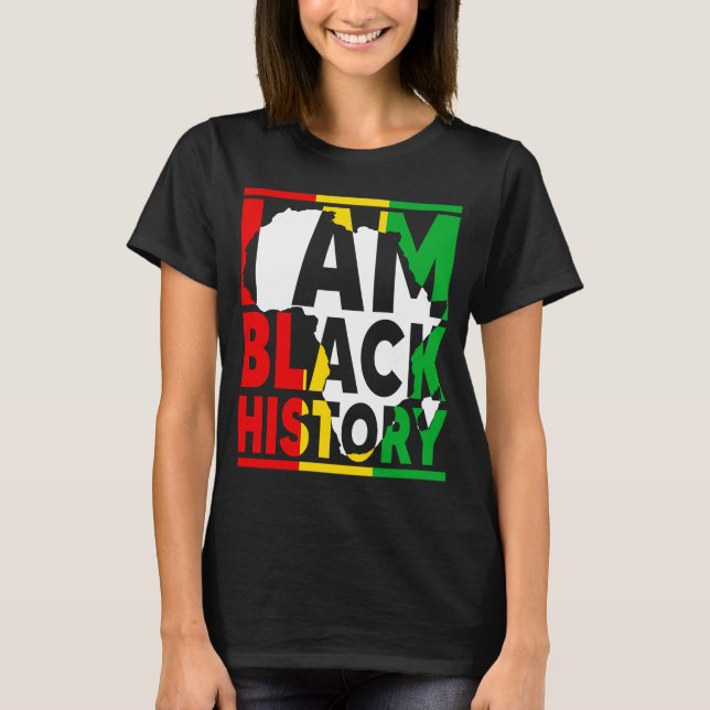 Camiseta Eu sou a História Negra Mês Negro Africano America (Frente)