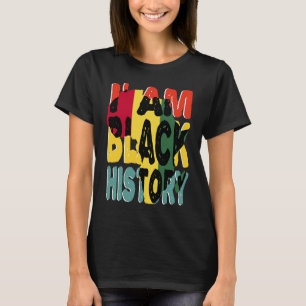 Camiseta Eu sou a História Negra Mês Orgulho Afro-Americano