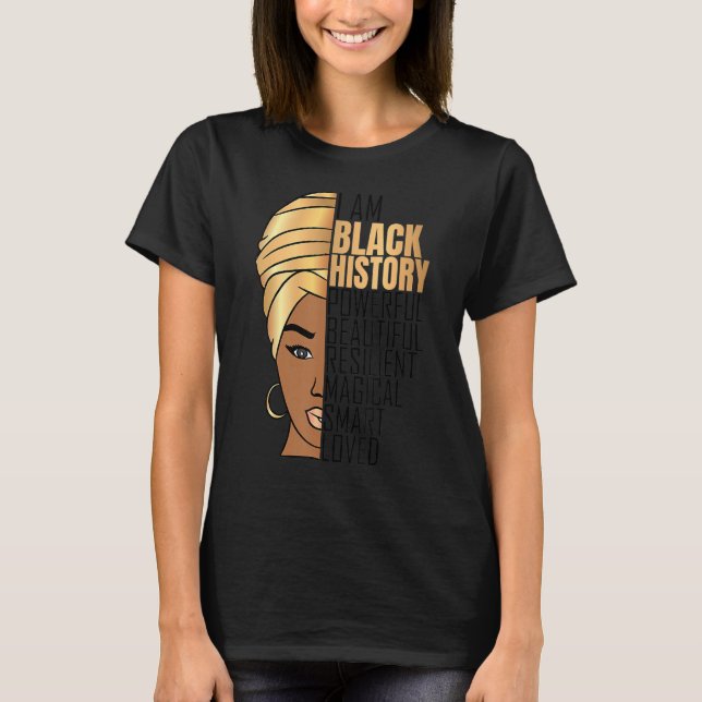 Camiseta Eu Sou A História Negra Mulheres Poderosas Meninas (Frente)