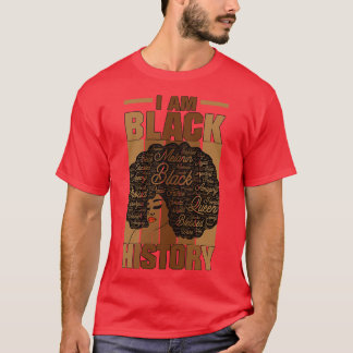 Camiseta Eu sou a história negra palavras do mês em afro
