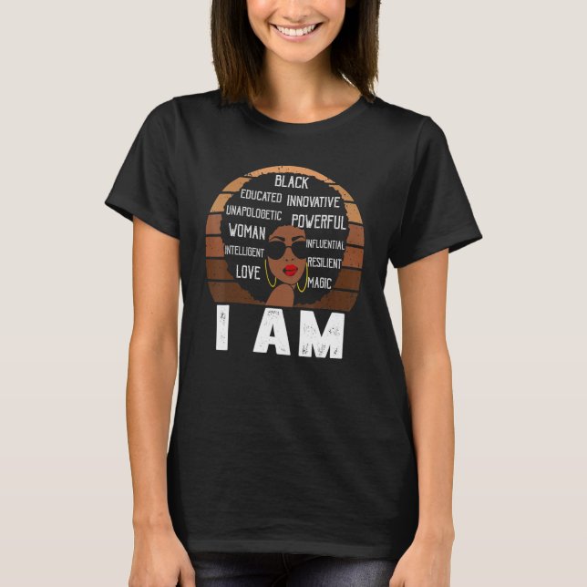 Camiseta Eu sou a história negra poderosa História negra mê (Frente)