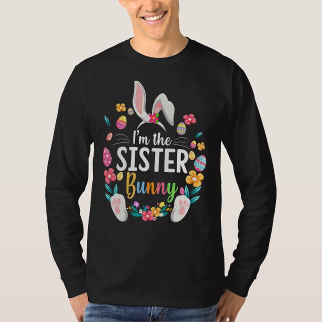 Camiseta Eu sou a Irmã Coelhinha da Páscoa Familiar (Frente)
