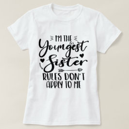 Camiseta Eu sou a irmã mais nova, Aniversário, irmã mais no
