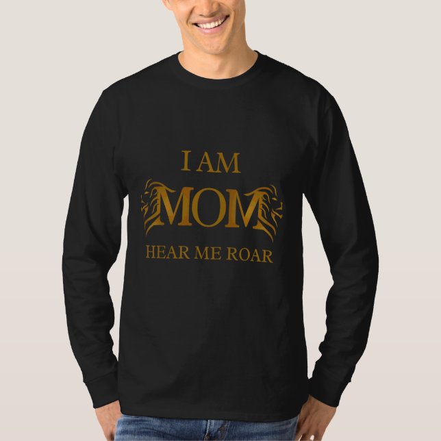 Camiseta Eu sou a mãe ouve-me rugir um lindo e útil pai da  (Frente)