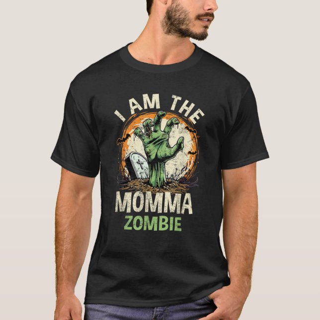 Camiseta Eu Sou A Mãe Zombie Halloween Fam Zombie (Frente)