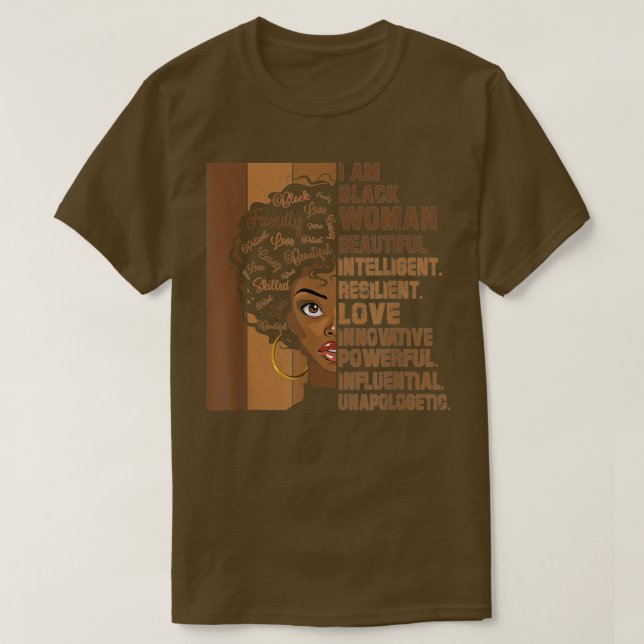 Camiseta Eu sou a mulher negra liberdade sem desculpas Junt (Frente do Design)
