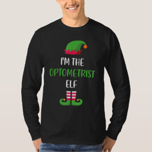 Camiseta Eu sou a Optometrista Elf, família de Natal.