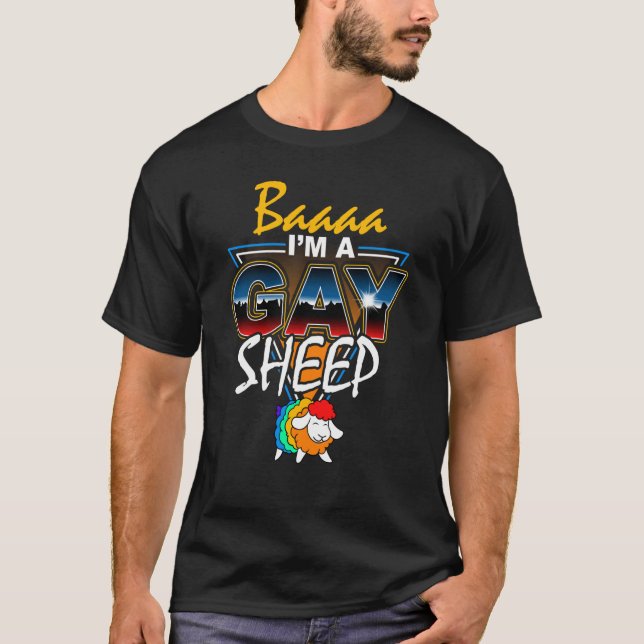 Camiseta Eu sou a ovelha Arco-Íris da Família 1 (Frente)