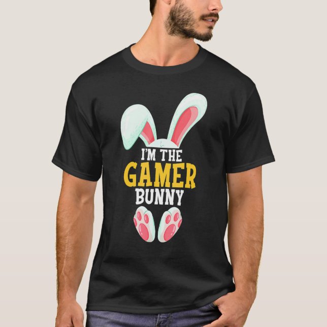 Camiseta Eu Sou A Páscoa Da Família Gamer Bunny Engraçada (Frente)