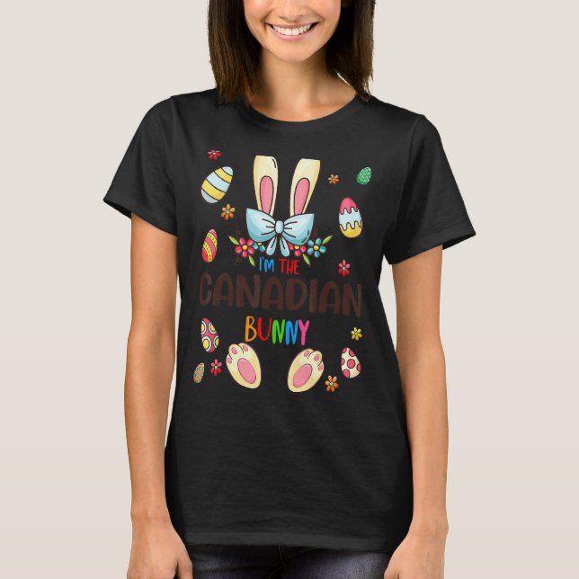 Camiseta Eu sou a Páscoa do dia de coelhinhos canadense que (Frente)