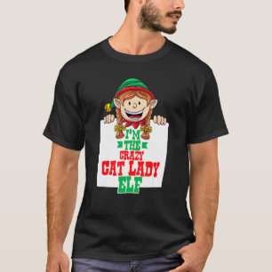 Camiseta Eu sou a senhora elfa maluca dos gatos família de