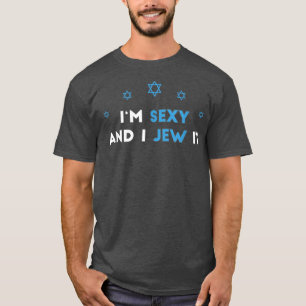 Camiseta Eu sou a sey e judeu judaísmo dizendo Sukkot Hanuk