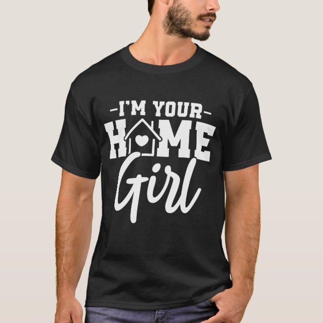 Camiseta Eu sou a sua moça doméstica, citações de imóveis (Frente)