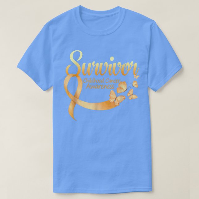 Camiseta Eu sou a Survivor Butterfly Cancer Consciência (Frente do Design)