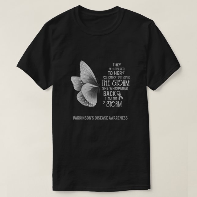 Camiseta Eu sou a Tempestade Doença de Parkinson. (Frente do Design)