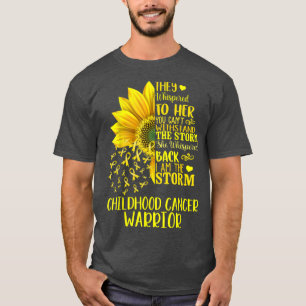 Camiseta Eu Sou A Tempestade Forte Cancer De Infância Sunfl
