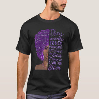 Camiseta Eu sou a tempestade Forte Violência Doméstica Roxa