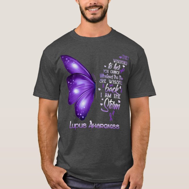 Camiseta Eu sou a tempestade Lupus Awarness Borboleta (Frente)