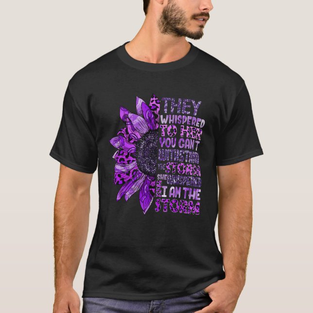 Camiseta Eu sou a tempestade Mulheres Roxas Violência Domés (Frente)