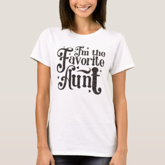 Camiseta Eu sou a tia favorita, tipografia de texto elegant