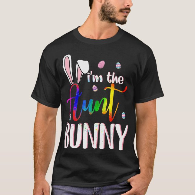Camiseta Eu sou a tia Gay Lgbt coelhinha da Páscoa da famíl (Frente)