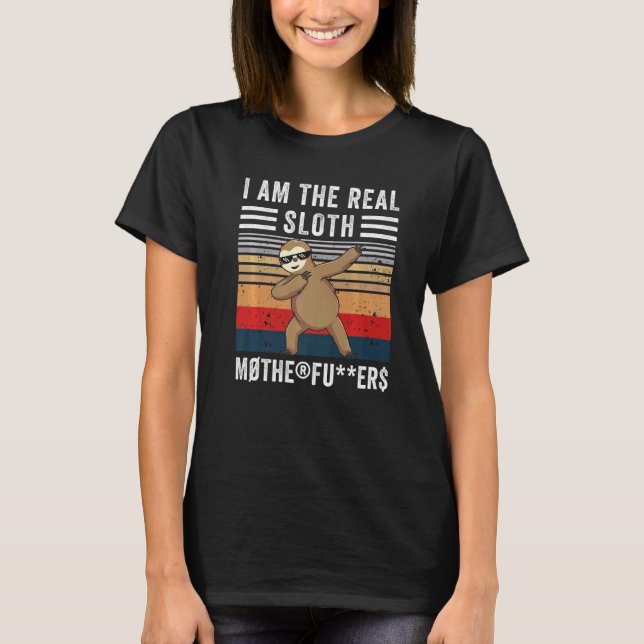 Camiseta Eu Sou A Verdadeira Sloth Dabbing Sloth (Frente)