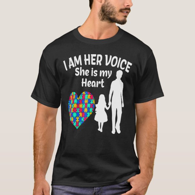 Camiseta Eu Sou A Voz Dela. Ela É Minha Consciência Do Auti (Frente)